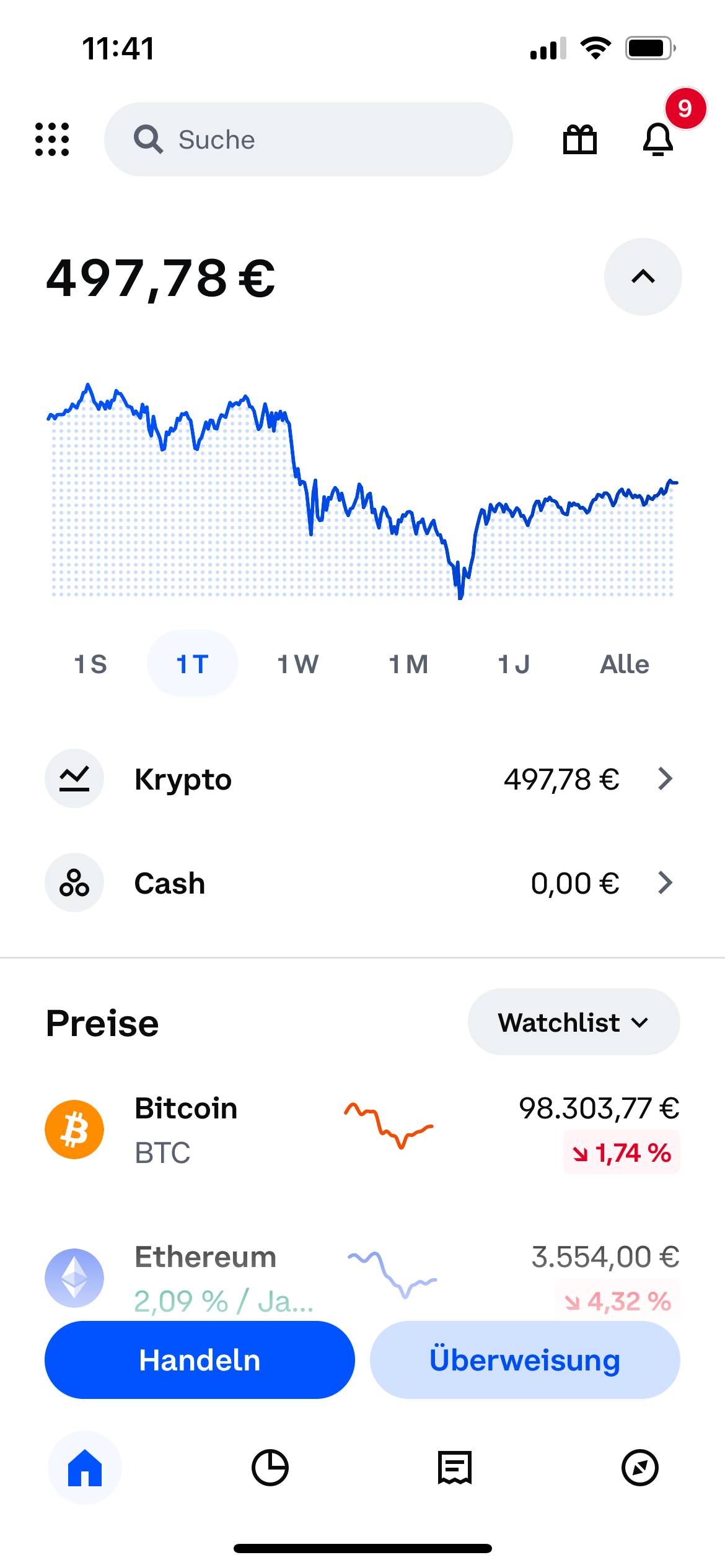 Screenshot Coinbase
