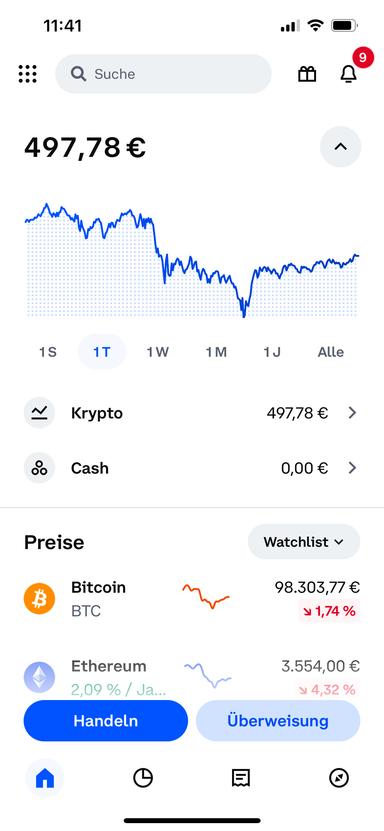 Screenshot Coinbase