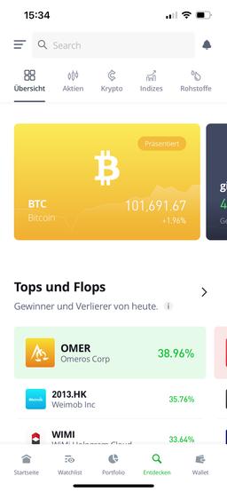 Screenshot eToro