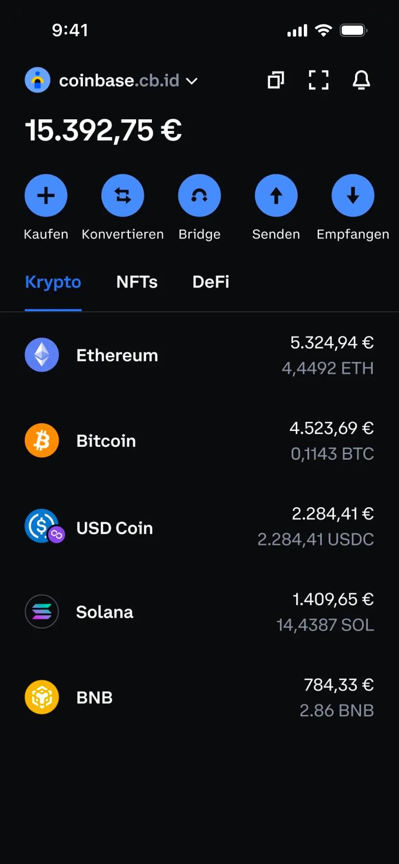 Screenshot Coinbase Wallet