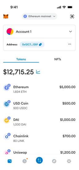 Vorschau der MetaMask App