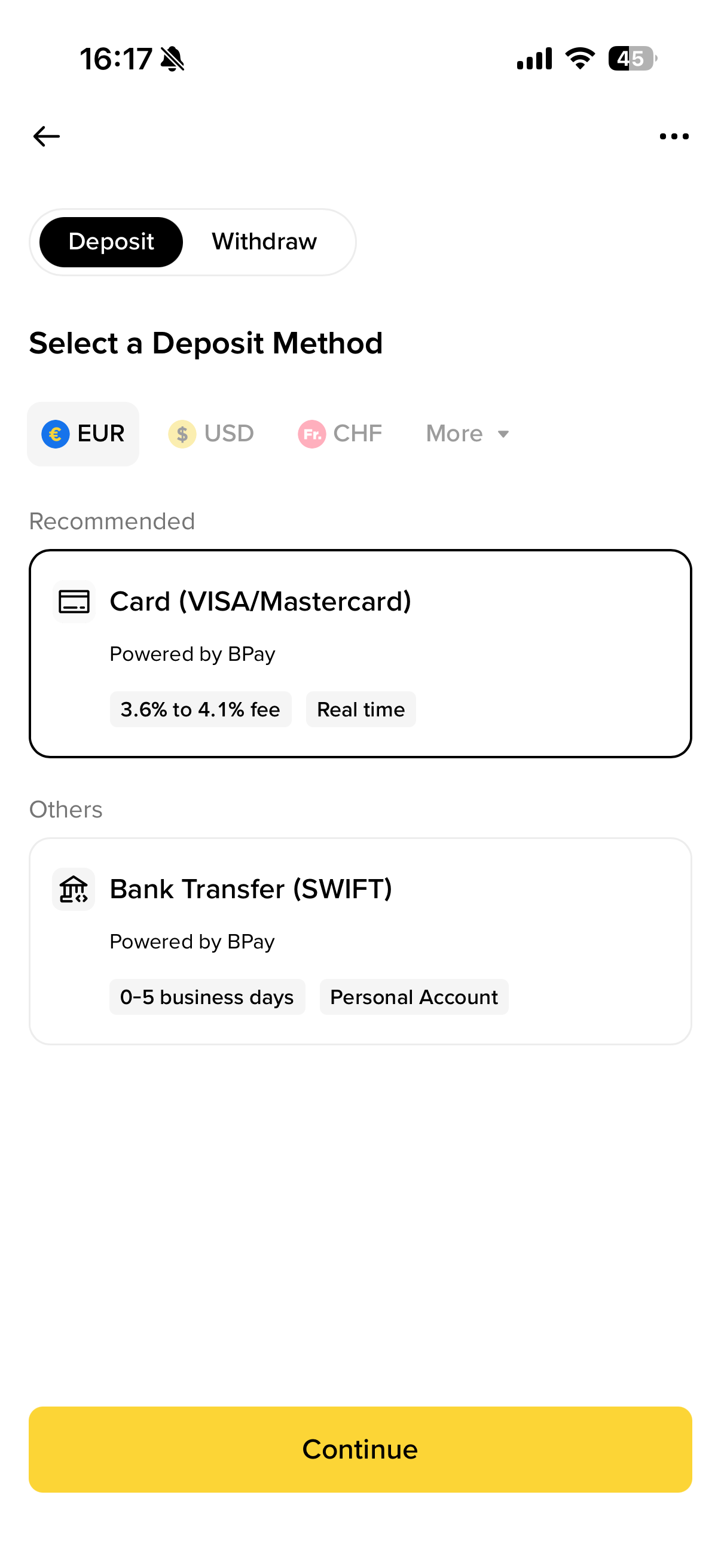 Krypto in der Binance App kaufen