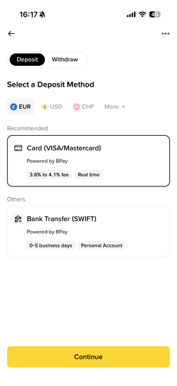 Krypto in der Binance App kaufen