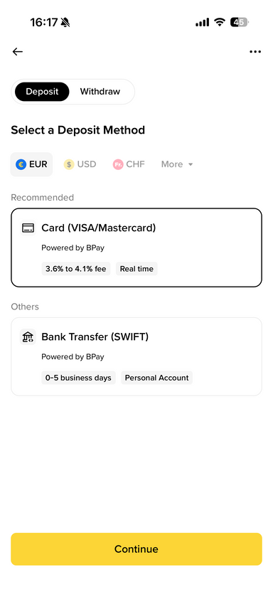 Krypto in der Binance App kaufen