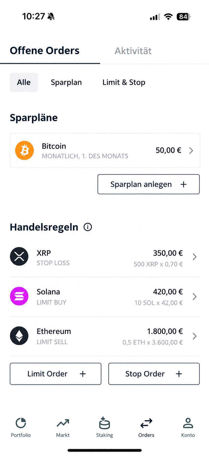 Krypto in der Bison App kaufen