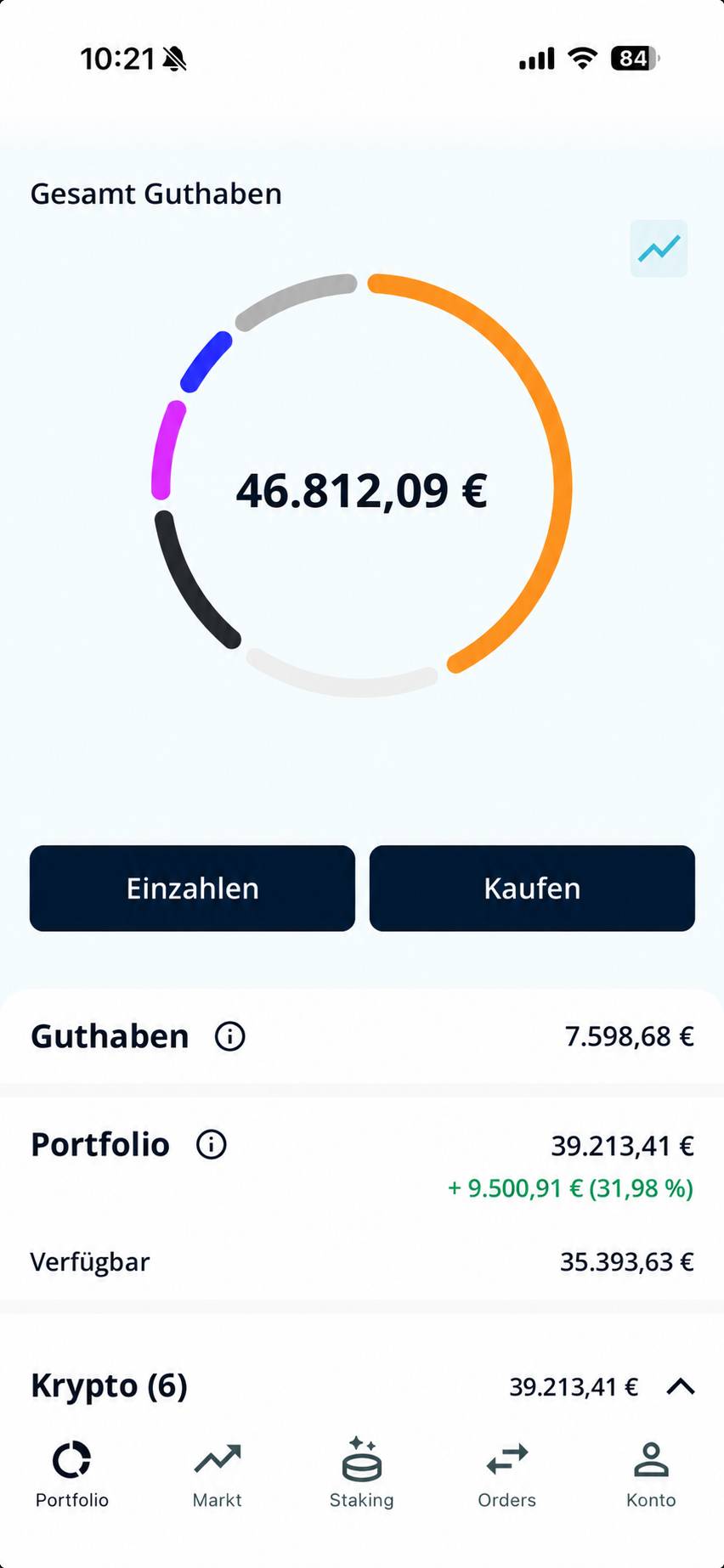 Portfolio in der Bison App