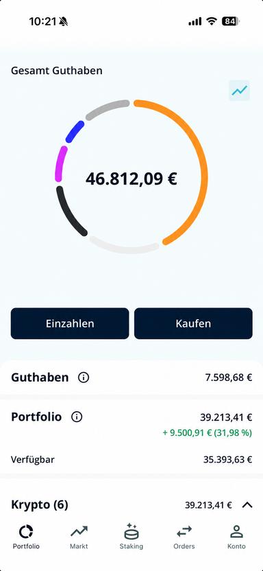 Portfolio in der Bison App
