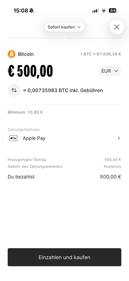 Screenshot Krypto kaufen