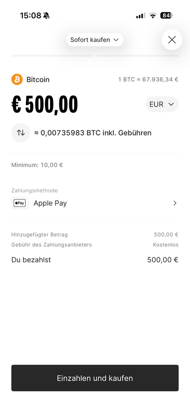 Krypto in der Bitpanda App kaufen
