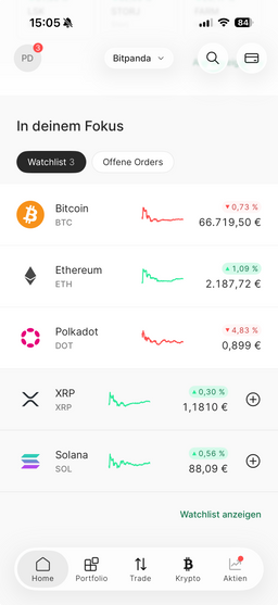 Screenshot Marktüberblick
