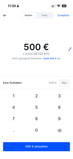Screenshot Krypto kaufen
