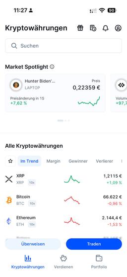 Screenshot Marktüberblick