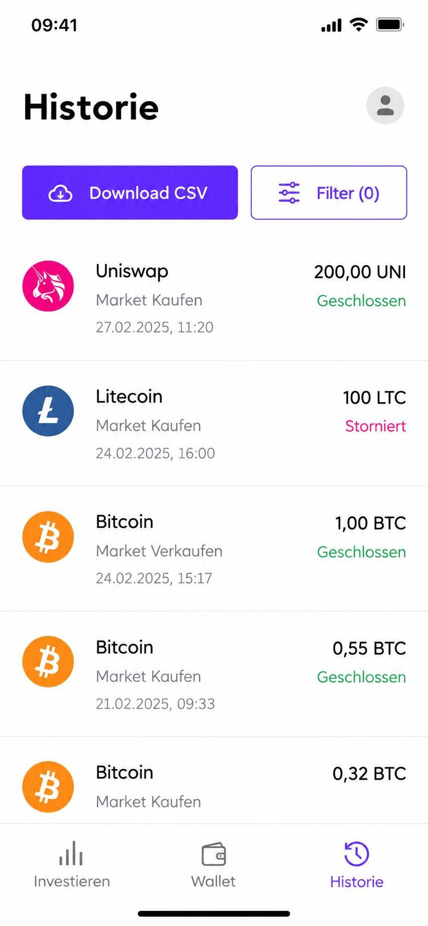 Krypto in der BSDEX App kaufen