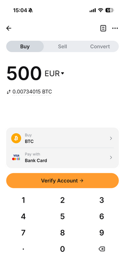 Screenshot Krypto kaufen