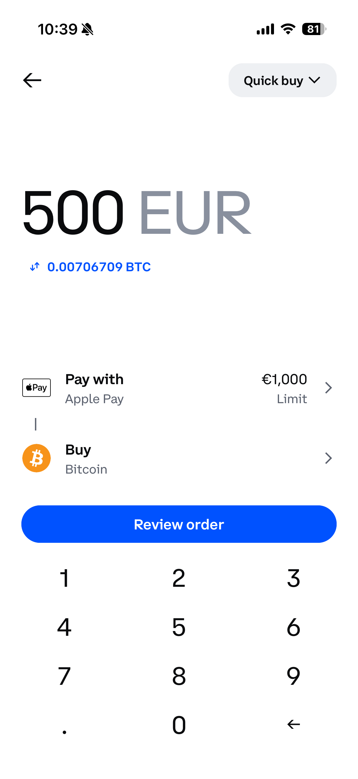 Screenshot Krypto kaufen