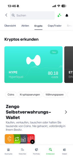 Screenshot Marktüberblick