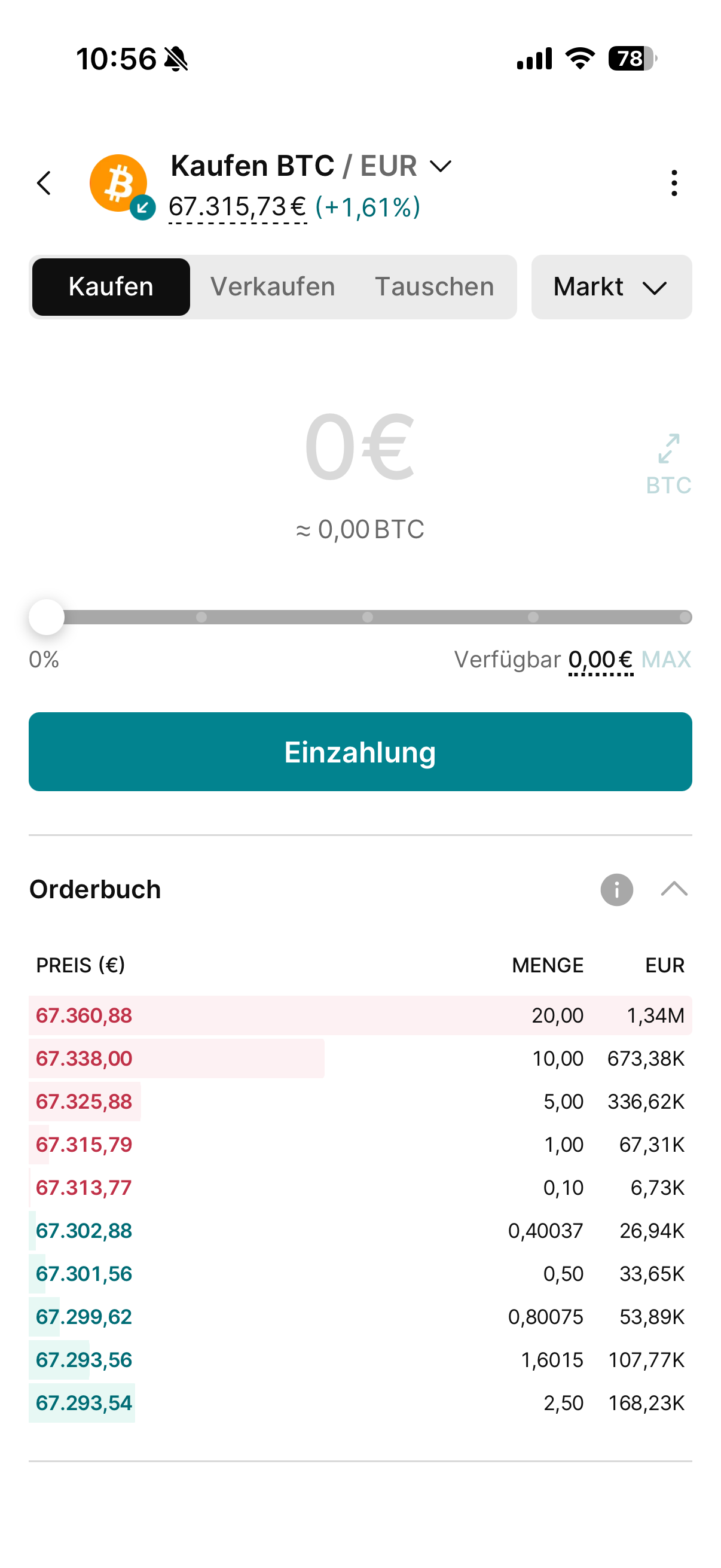 Screenshot Krypto kaufen