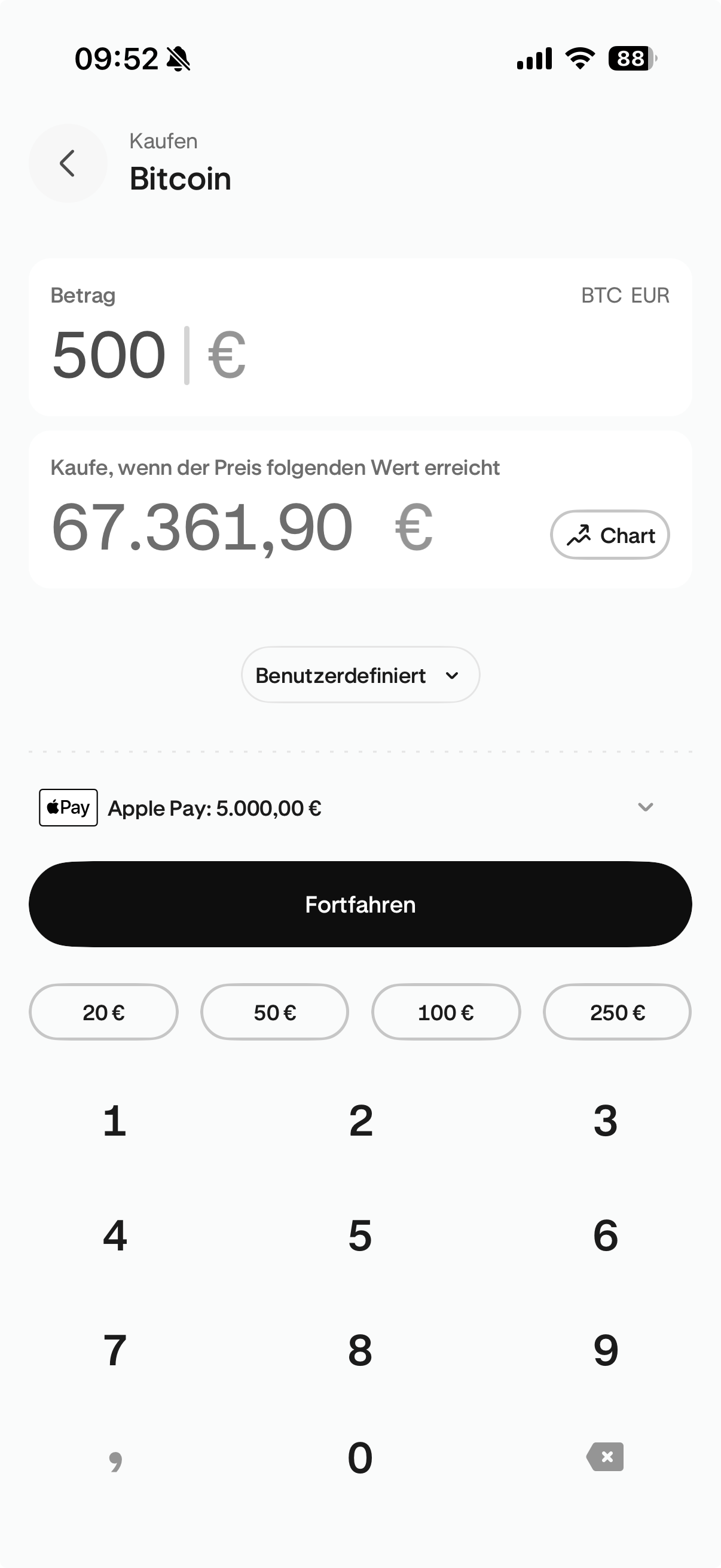 Screenshot Krypto kaufen