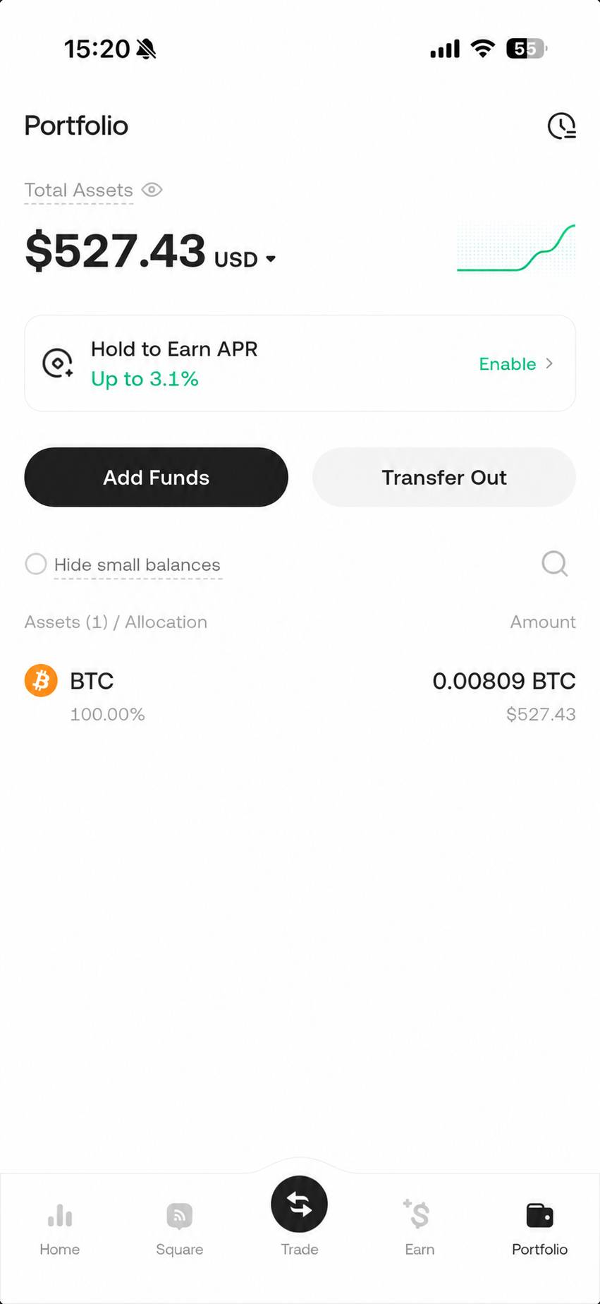 Portfolio in der KuCoin App